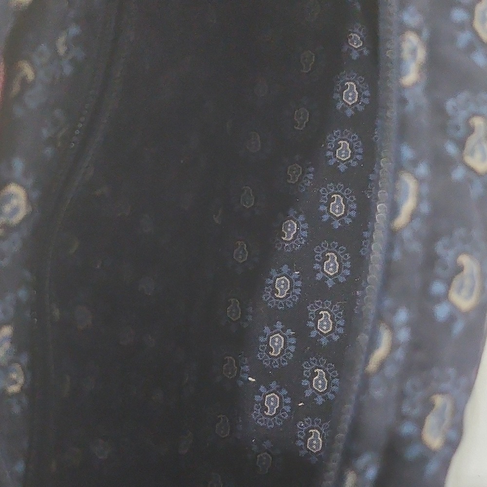 Vera Bradley Navy Blue Red Paisley Crossbody Bag Zip Closure Adjustable Strap - Picture 3 of 9